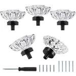5PCS Glass Cabinet Knobs, Oval Crystal Drawer Vintage P.... Fixed Price $23.48.