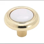 Amerock BP76244-W3 Bright Brass Cabinet Knob W/white Ceramic Center (8 Pack). Fixed Price $19.95.