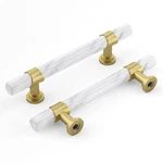 Rergy 10PK Gold White Marble Cabinet Handles 4" Dresser Drawer Pulls Knobs. Fixed Price $80.15.