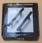 Msi Simple Bar (10) Drawer Pulls Black Matte 3" To CTR/5" Overall Length. Fixed Price $9.88.
