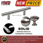 Brushed Nickel T-bar Handle 5" Or Mushroom Knob Kitchen Cabinet Hardware. Fixed Price $6.99.
