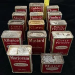 Lot Of 14 Shilling Vintage Spices. Fixed Price $25.00.
