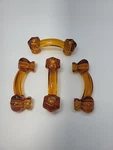 Set Of 4 Amber Glass Drawer Pulls Handles Vintage Depression Style No Hardware. Fixed Price $35.00.