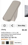 Liberty P45977CSN 1/2" Bends Elongat Cabinet Drawer Knob Flat Nickel Set Of 13. Fixed Price $18.99.
