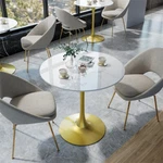 Round Dining Table Marble Tulip Kitchen Pedestal Mid-century Leisure. Fixed Price $199.90.
