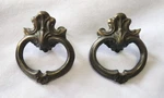 Antique Cast Bronze Double Hole Dresser Drawer Pulls Set Of 2 With Screws. Fixed Price $54.99.