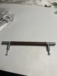 5PC Atlas Homewares Brown Leather Brushed Nickel 8.5 Bar Cabinet Dresser Pull. Fixed Price $30.13.