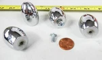 Egg Modern Feet Knob Metal Pull Handle Chrome Oval Ikea Drawer Mcm Silver Set 4. Fixed Price $59.00.