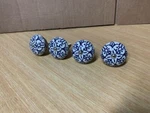 Homeroots Josephine White Blue Silver Round Modern Cabinet Knob 4-PACK. Fixed Price $11.99.