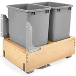 Rev-a-shelf Double Pullout Bottom Mount Trash Cans 35 Qt., Gray, 4WCBM-18DM-2. Fixed Price $324.90.