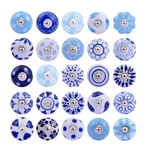 Indian Haat Bazaar 20X Blue White Ceramic Knobs Cabinet Drawer Door Pull Handle. Fixed Price $37.48.