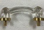 Restoration Hardware Star Shaped Clear Glass Pulls And Brass 3 New! Set Of 8. Fixed Price $80.00.