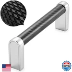 Koofizo Black/chrome 10-PACK Knurled Cabinet Pulls, 3-3/4" (96MM). Fixed Price $46.88.