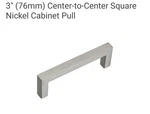16 Pack Mascot Hardware 3" Cc Square Drawer Cabinet Pulls - Satin Nickel. Fixed Price $23.99.