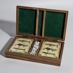 Rivers Edge Fishing Lure Wooden Distressed Carved Game Box With Cards & Dice. Fixed Price $14.99.