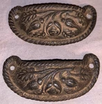Great Set 2 Antique Cast Iron Cabinet Pulls Floral Design. Fixed Price $24.99.