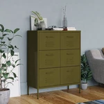 Drawer Cabinet Olive Green 31.5"X13.8"X40" Steel. Fixed Price $496.38.