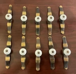 10 National Lock Porcelain Knob Brass Cabinet Door Drawer Pull Handles W/ Screws. Fixed Price $36.00.