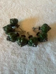 Deep Green Ceramic Glass Cabinet Drawer Knobs Antique Brass Gold Door Hardware. Fixed Price $39.99.