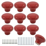 10PACK Ceramic Cabinet Knobs, 1.26INCH/32MM Red Round Drawer Dresser Pulls. Fixed Price $14.13.