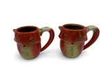 Abbott Mr Fox Ceramic Mug Set Shaped Handle Red & Beige-us Duties Prepaid. Fixed Price $28.99.