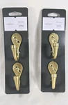 4 Count Threshold Brushed Brass Finish Hooks With Mounting Hardware - Brand New. Fixed Price $11.99.