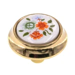 Vintage Amerock Tribute Polished Brass And White 1/4" Cabinet Knob BP651-CW4. Fixed Price $5.10.