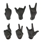 Zeckos Set Of 6 Black Cast Iron Hand Cabinet Knobs Sla Rustic Drawer Pulls. Fixed Price $29.95.