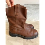 Texas Steer Men Brown Leather Work Western Boots Oil Resistant Size 9 Pull On. Fixed Price $39.99.