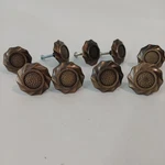 Hickory Hardware Cavalier Antique Brass Ornate 1.5" Cabinet Knob Round Set Of 9. Fixed Price $14.00.