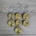 Set Of 7 Vintage Gold Brass Tone Drawer Pulls Knobs Taiwan 1.5" Target Design. Fixed Price $24.99.