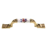 Amerock Royal Family Bright Brass White 3" Ctc Flower Cabinet Pull BP76240-FW3. Fixed Price $8.66.