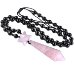 Sunyik Merkaba Healing Crystal Point Stone Pendant Necklace For Women Pink. Fixed Price $23.95.