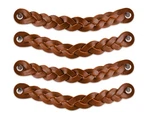 Brute Strength Leather Drawer Pulls Braided Cognac 4 Pcs 7-7/8 X 1 .... Fixed Price $33.83.