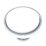 Hickory Hardware Milan Chrome And White Round Cabinet Solid Brass Knob P9821-W. Fixed Price $7.95.
