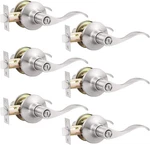 Gobekor 6 Pack Privacy Door Levers Interior Handles Brushed Nickel. Fixed Price $73.32.
