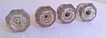 Set Antique Matching Early American Flint Glass Knob 1840 Vintage Big Polygon. Fixed Price $39.50.