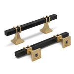 Homdiy Pack 3-3/4 INCH(96 Mm) Hole Centers Black And Gold Cabinet Pulls Mat.... Fixed Price $31.39.