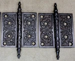 2 Old Door Hinges X 4" Antique Large Steeple Top Vintage Clean Cast Iron Atlas. Fixed Price $99.80.