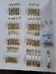 Lot Of 41 Amerock Drawer Cabinet Pulls Handles White Porcelain Goldtone W/screws. Fixed Price $79.99.