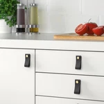 Pack Of 2, Ikea Galthult Leather Handle, Black, 3/4" ( 70MM ) 005.192.00, New. Fixed Price $10.82.