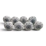 Set Of 8 Nautical White Blue Ceramic Compass Cabinet Drawer Knobs Polished. Fixed Price $29.94.
