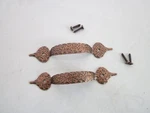 2 Vintage Style Colonial Hammered Copper Plated Cabinet Door Pull Handles. Fixed Price $14.00.