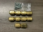 10 Vintage Keeler Kbc Satin Brass Cabinet Drawer Knobs Pulls Rectangle Salvage 6. Fixed Price $35.00.