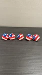 Set Of 5 American Flag Cabinet Knobs Drawer Pulls Wood Red White Blue Usa. Fixed Price $7.00.