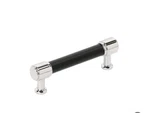 Signature Hardware 489563 Lazzara Black Leather Cabinet Pull - Polished Chrome. Fixed Price $29.99.