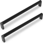 Matte Black Knurled Cabinet Pulls - 10 Pack, 12.625" Hole Centers. Fixed Price $149.99.