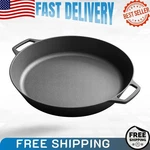 Pre-seasoned 17 Inch Cast Iron Skillet, Dual Handle Frying Pan For Grill & Oven. Fixed Price $62.78.