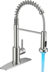 Led Kitchen Faucet, Brushed Nickel With Sprayer For Farmhouse & Rv. Fixed Price $115.99.