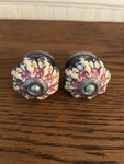 Anthropologie Ceramic Hand Painted Knobs Set Of 2. Fixed Price $13.00.